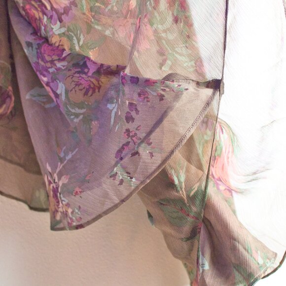 NWT Ralph Lauren Polyester Floral Midi Skirt in Earth Tones MP - Picture 5 of 9